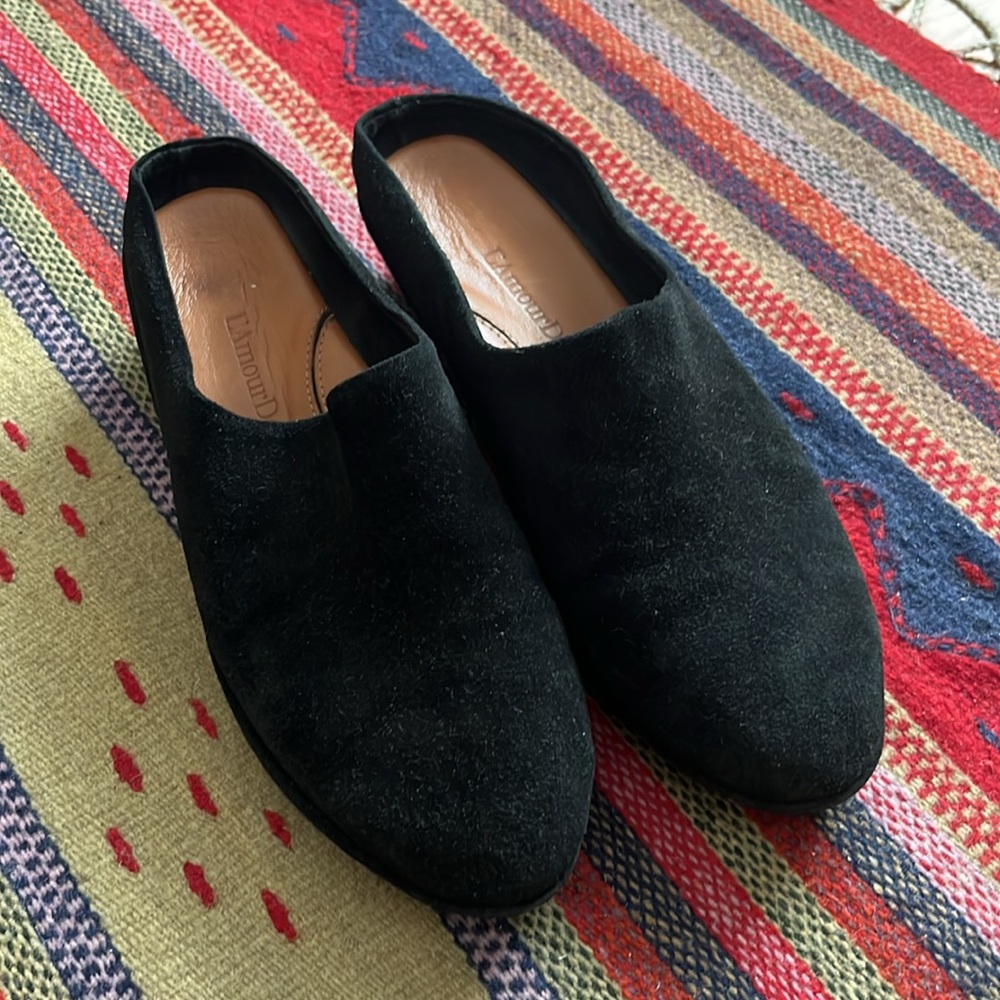 L'Amour Des Pieds Black Suede Mules
